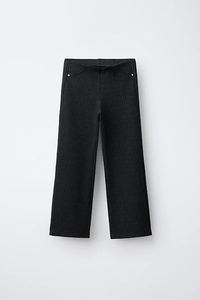 PANTALON WIDE LEG À RAYURES