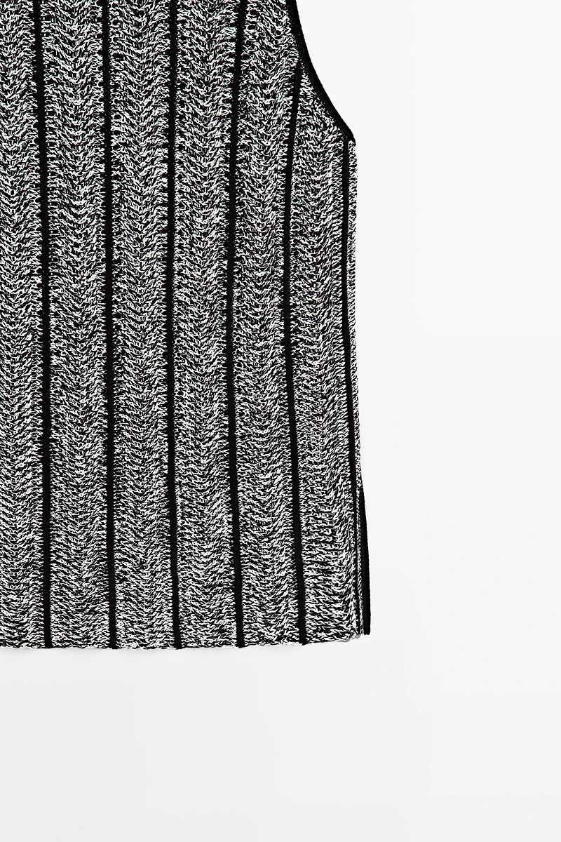 Cotton-blend flecked knit top