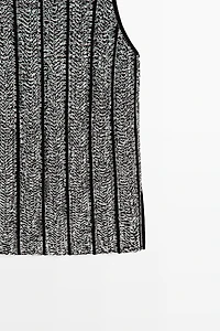 Cotton-blend flecked knit top