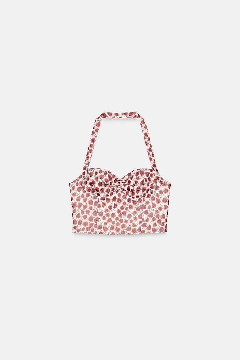 PRINTED HALTER TOP