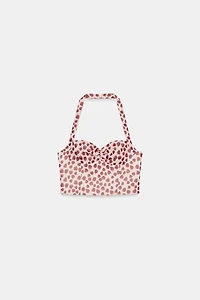 PRINTED HALTER TOP