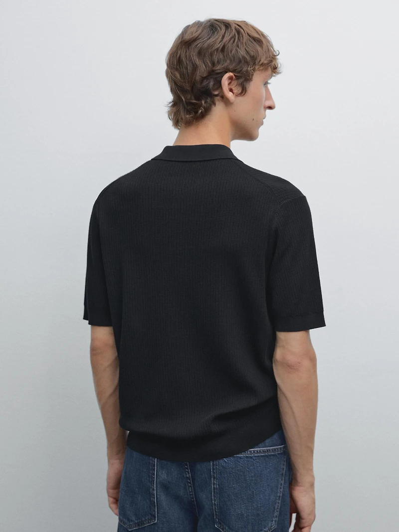 Polo en maille 100 % coton à bord-côte