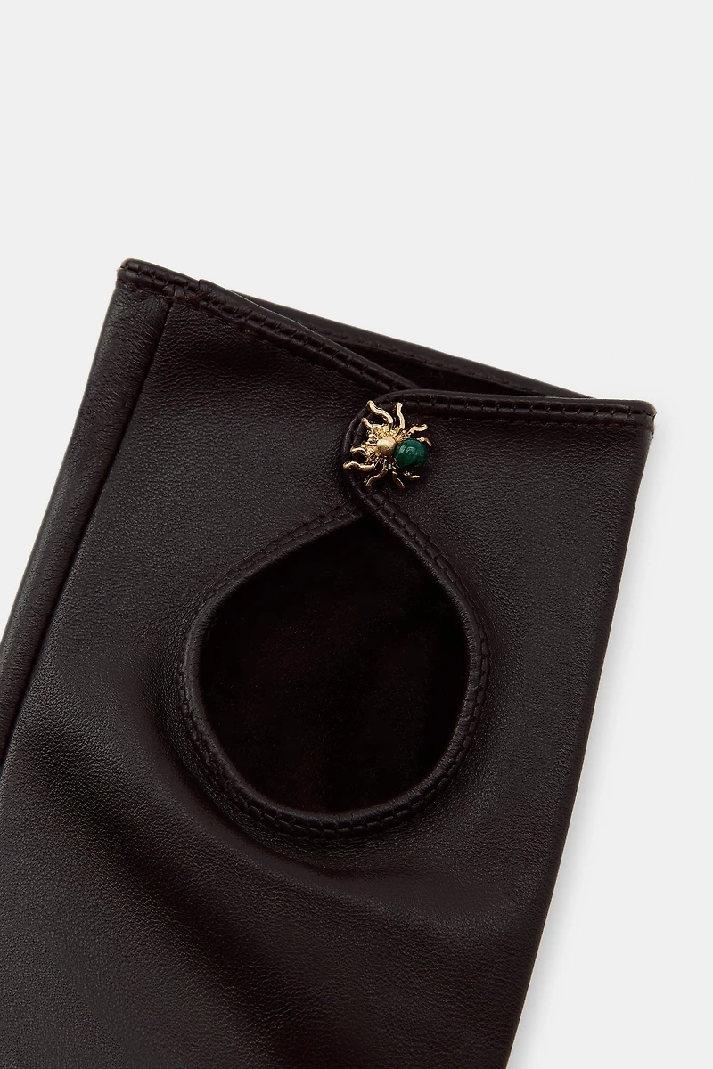GANTS COURTS EN CUIR 100% ARAIGNÉE