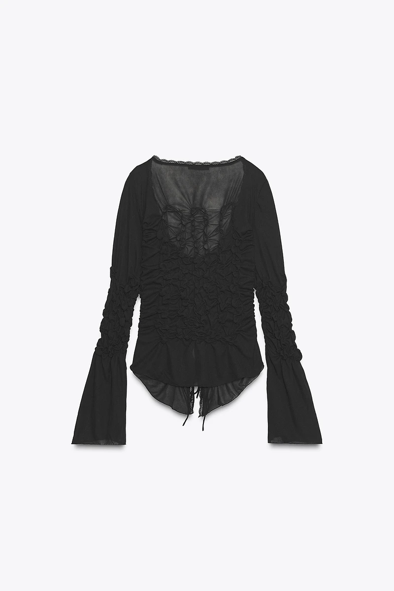RUCHED TIE TOP
