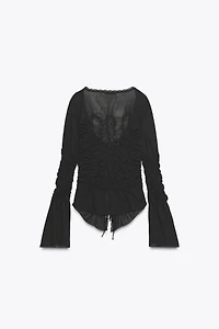 RUCHED TIE TOP