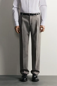 WOOL-BLEND REGULAR FIT TROUSERS