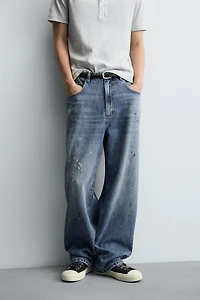SPLATTERED BAGGY FIT JEANS
