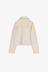 FAUX SUEDE CROPPED JACKET