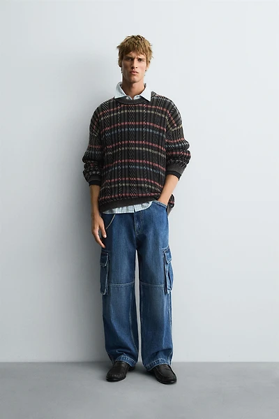TEXTURED STRIPED SWEATER