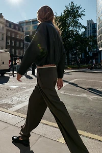 DOUBLE WAIST WIDE LEG PANTS