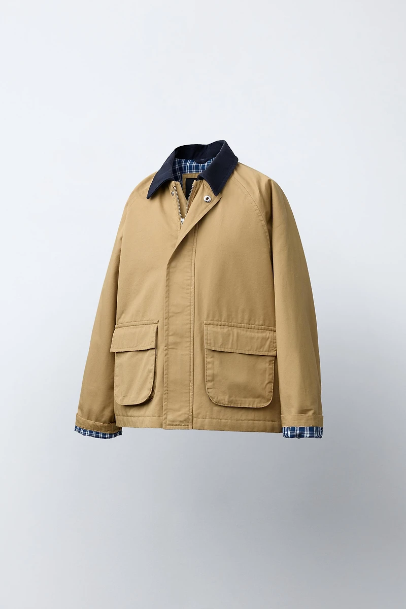 CONTRAST COLLAR JACKET
