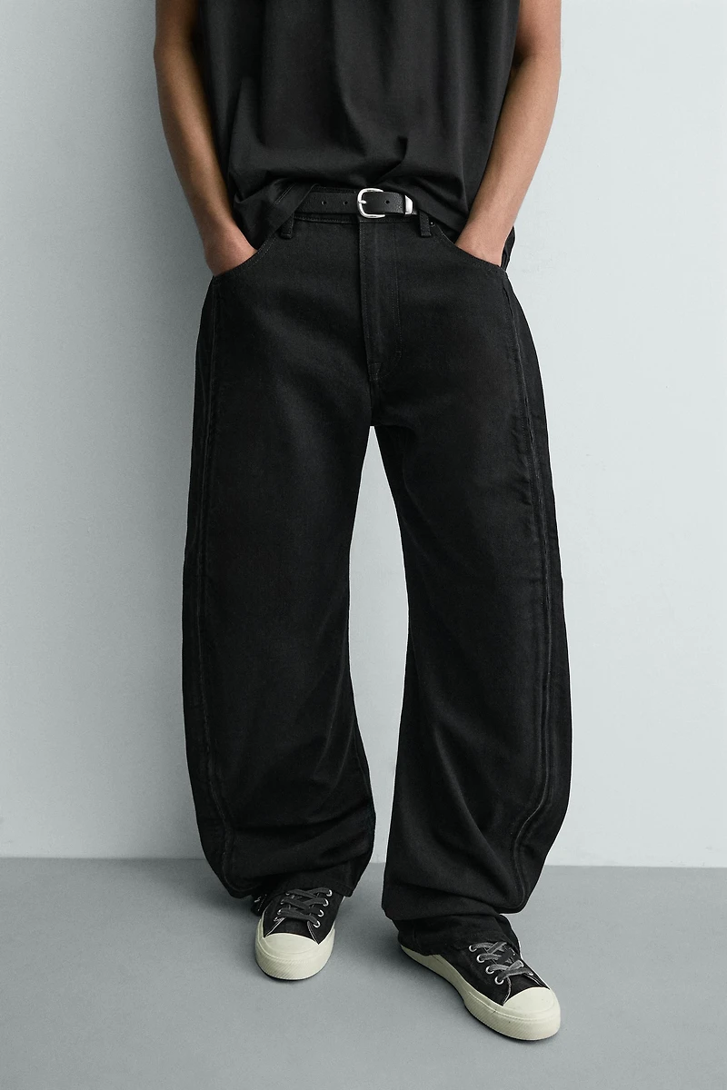 JEAN BARREL FIT À ZIPS