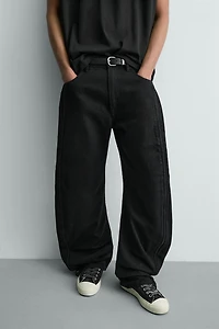 JEAN BARREL FIT À ZIPS