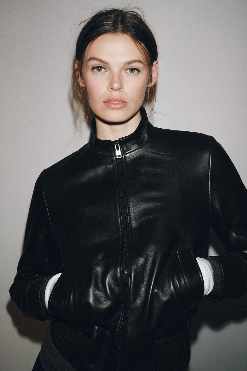 BLOUSON BOMBER EN CUIR ZW COLLECTION LIMITED EDITION