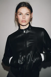 BLOUSON BOMBER EN CUIR ZW COLLECTION LIMITED EDITION