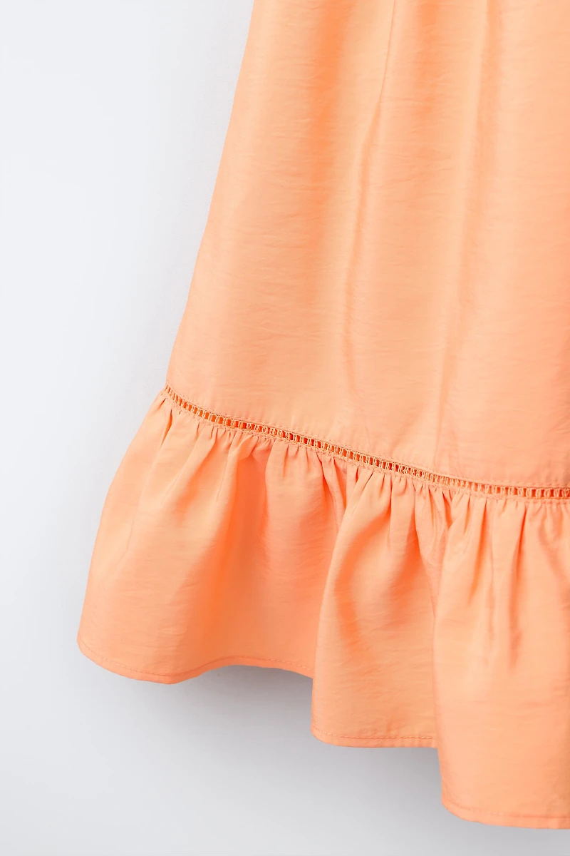 RUFFLED HALTER DRESS