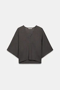 T-SHIRT EN LIN À COL V