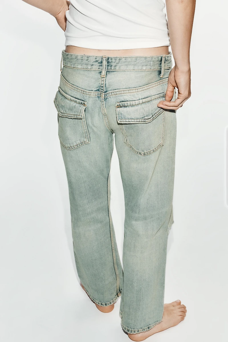 TRF CROPPED DISTRESSED JEANS