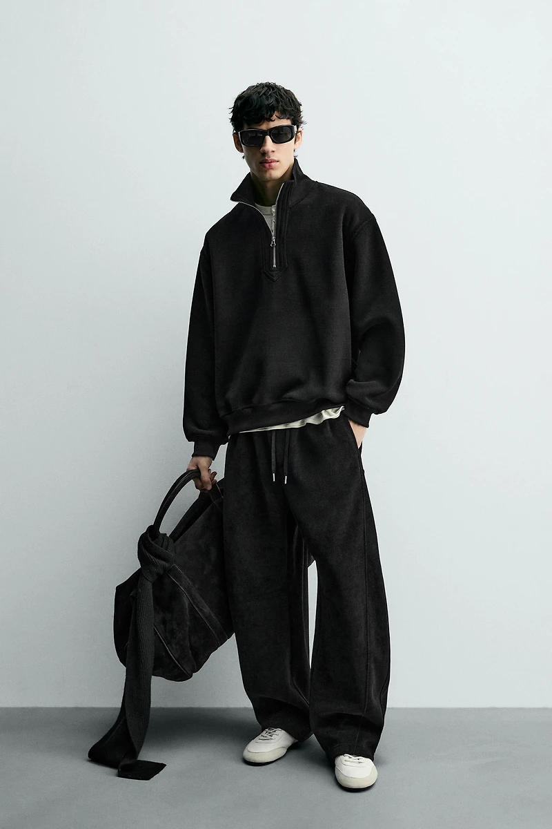 CORDUROY QUARTER-ZIP SWEATSHIRT