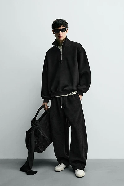 CORDUROY QUARTER-ZIP SWEATSHIRT