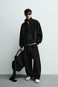 CORDUROY QUARTER-ZIP SWEATSHIRT