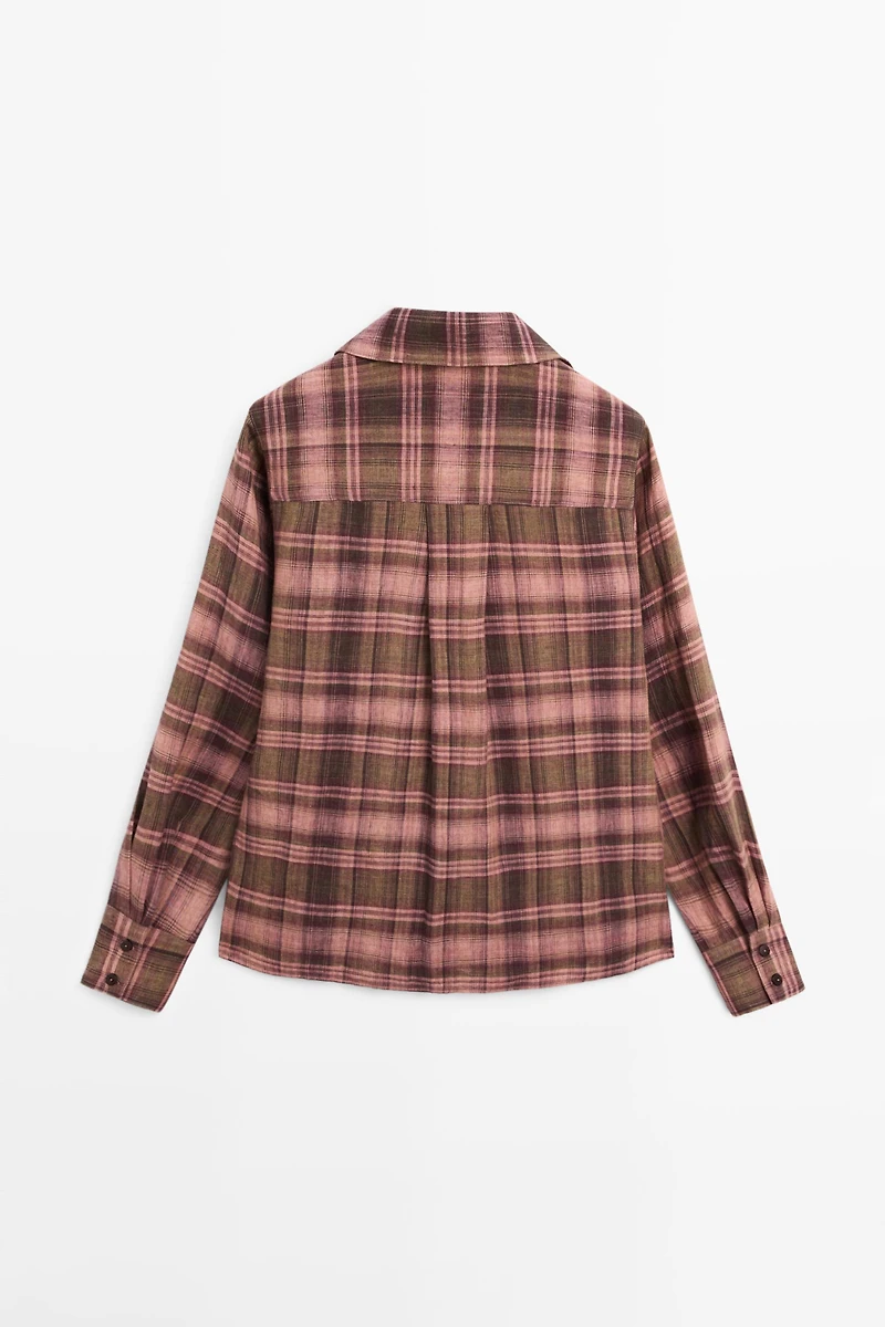 Chemise fluide à carreaux 100 % lin