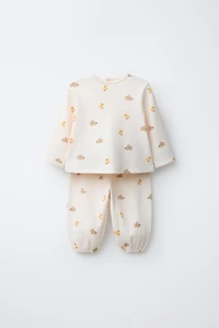 ENSEMBLE TEXTURÉ T-SHIRT ET PANTALON LAPINS