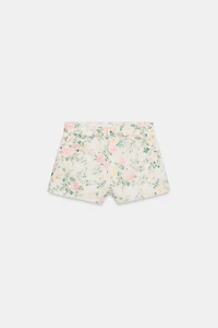 SHORT EN JEAN À FLEURS TRF TAILLE HAUTE