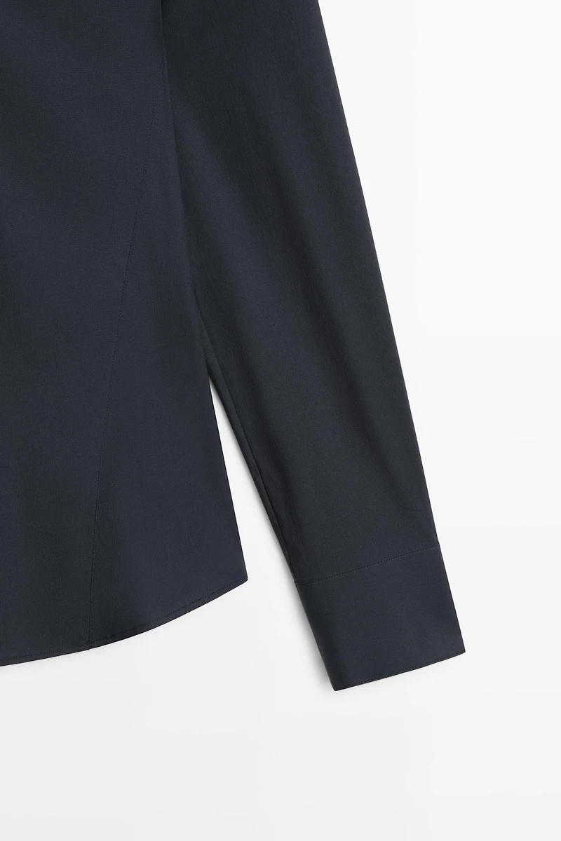 Cotton blend poplin shirt