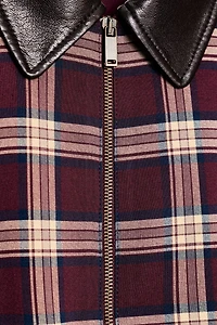 BLOUSON BOMBER À CARREAUX ET REVERS