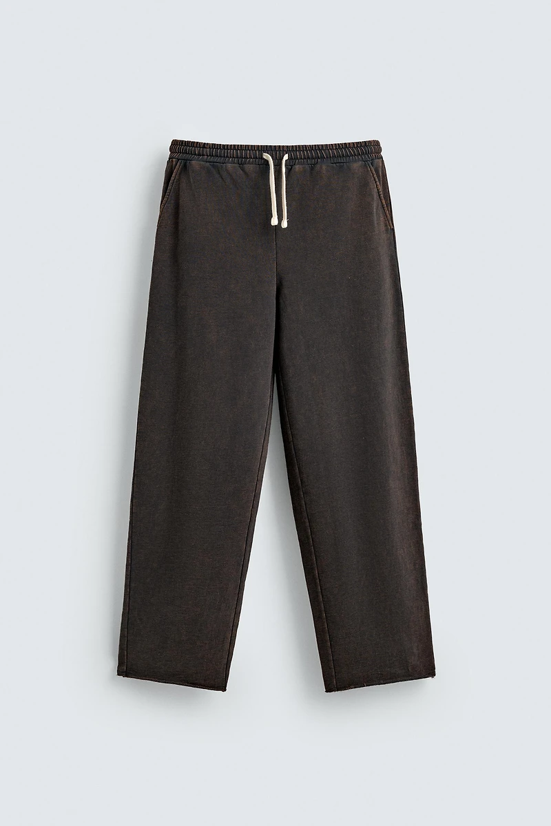 WASHED STRAIGHT FIT JOGGING PANTS