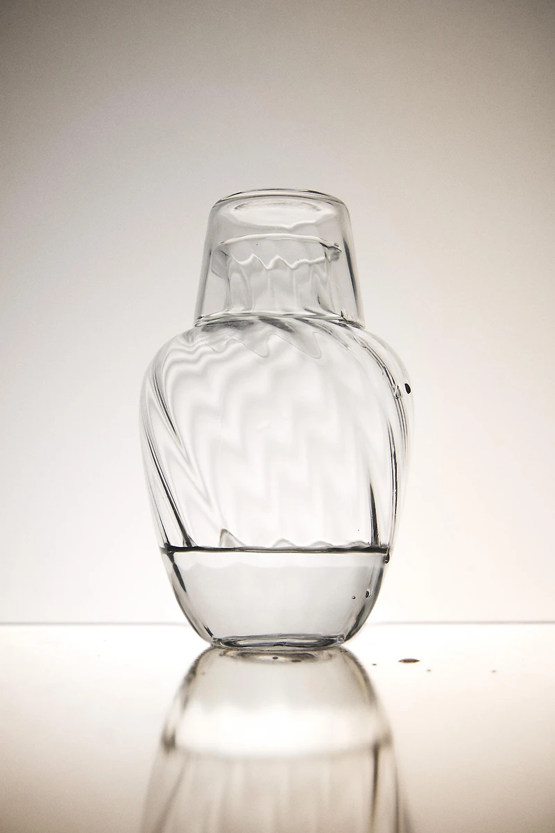 STRIPED BOTTLE AND TUMBLER SET (SET OF 2)