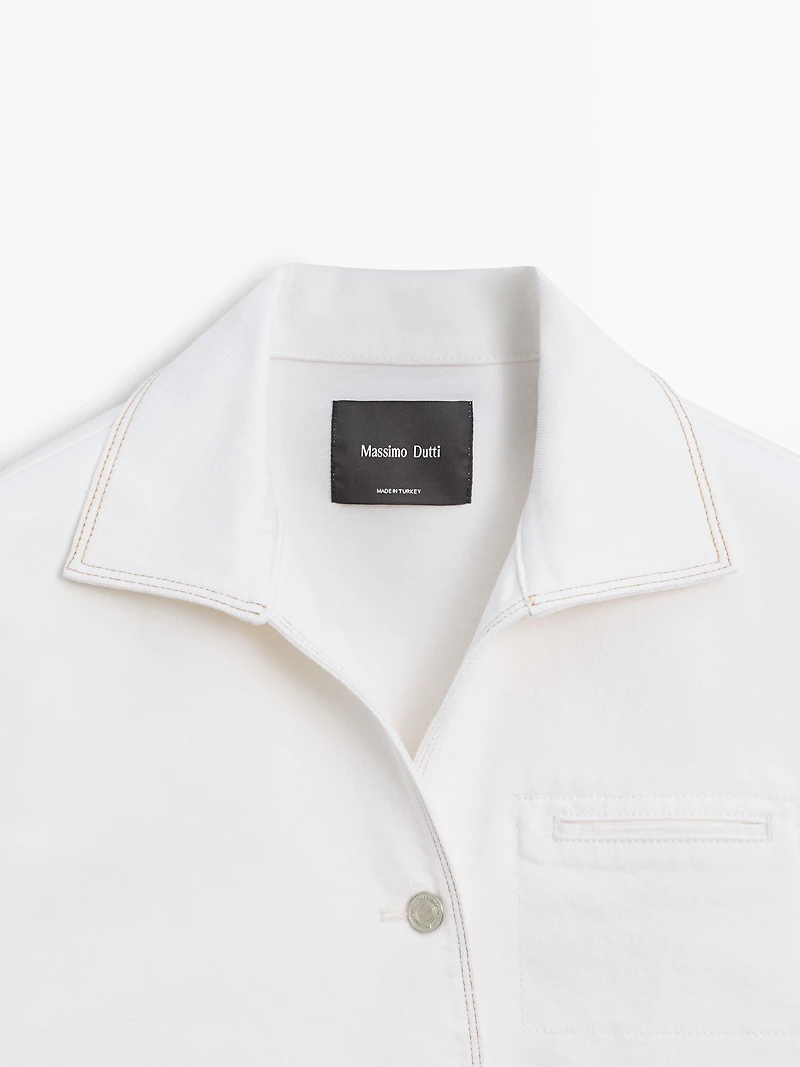 Veste denim couture contrastante