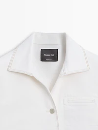 Veste denim couture contrastante