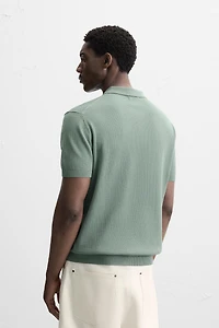 RIB KNIT POLO SHIRT