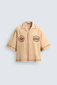 EMBROIDERED JACQUARD BOXY FIT SHIRT