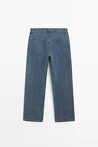 Jean jambe large 100 % lin