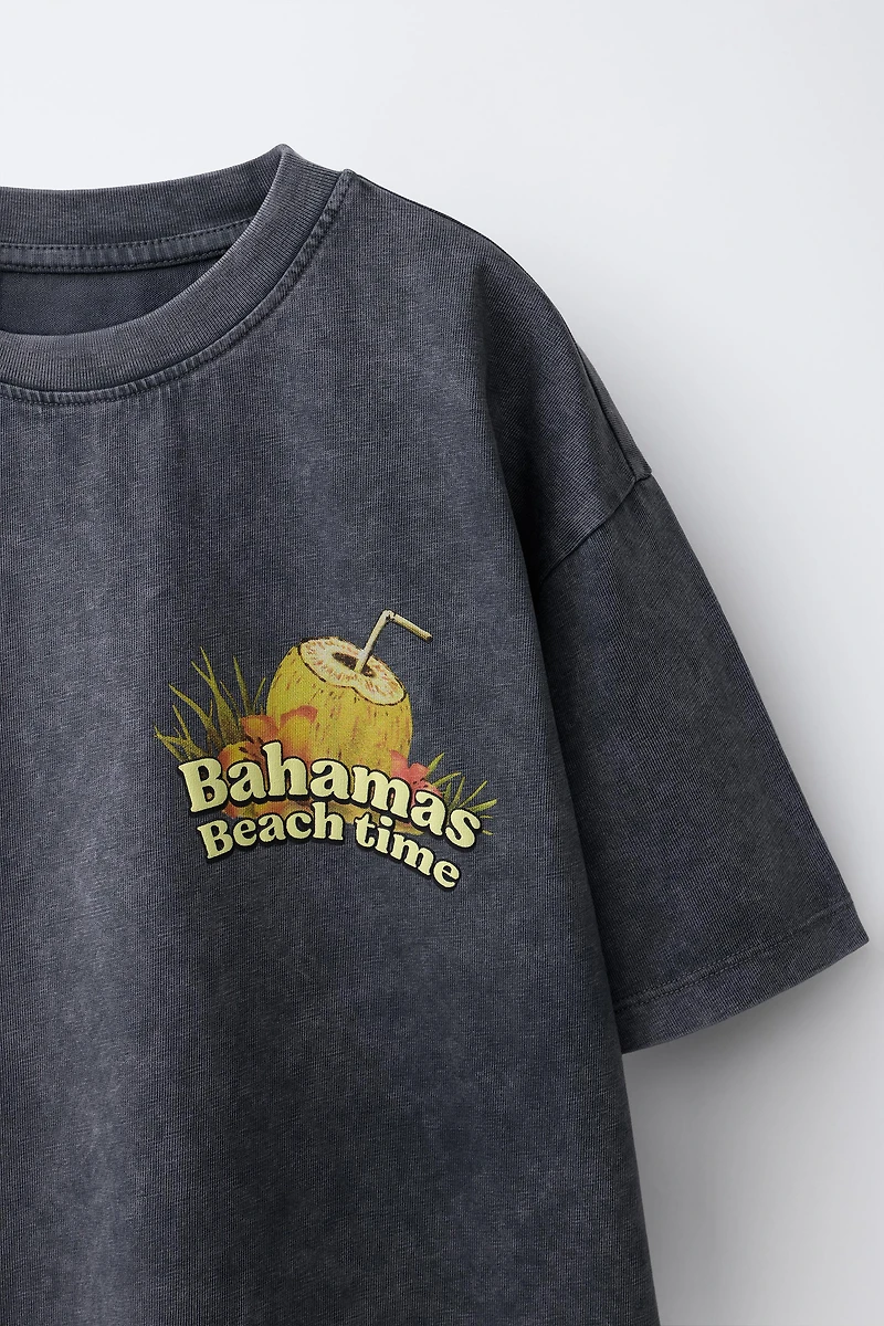 GARMENT DYE PRINTED T-SHIRT