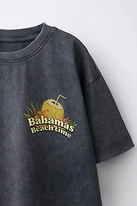 GARMENT DYE PRINTED T-SHIRT