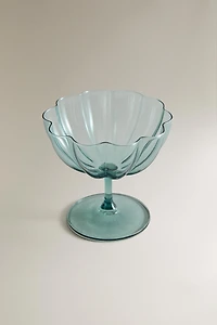 COUPE À GLACE EN VERRE ONDULÉ