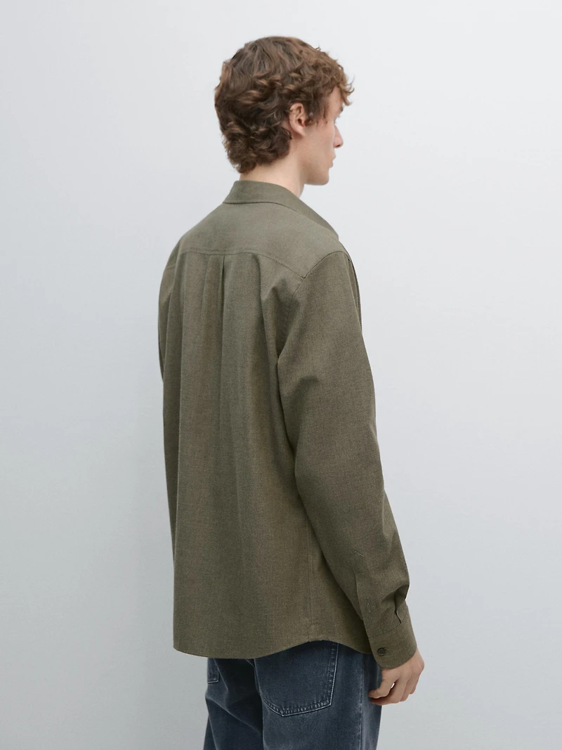 Regular fit melange shirt