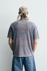 T-SHIRT EN MAILLE RELAXED FIT DÉLAVÉ