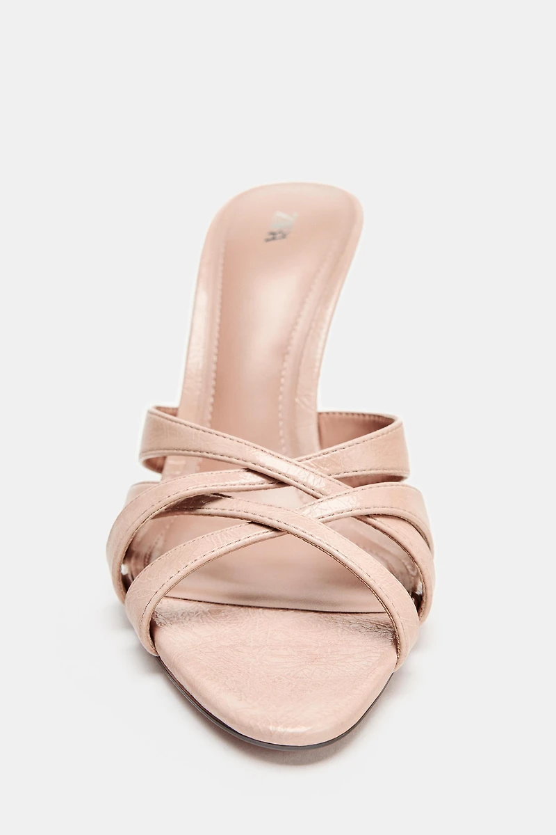 CRISS-CROSS HEELED SANDALS