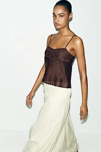 EMBROIDERED STRAP TOP