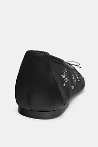 SHINY MESH BALLET FLATS