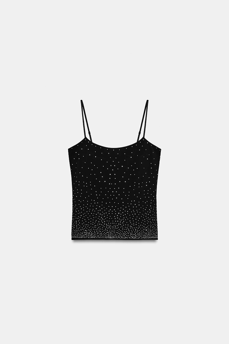 RHINESTONE STRAP TOP