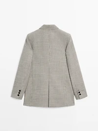 100% wool houndstooth blazer