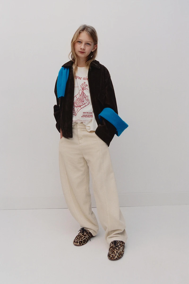 PANTALON BARREL EN VELOURS CÔTELÉ