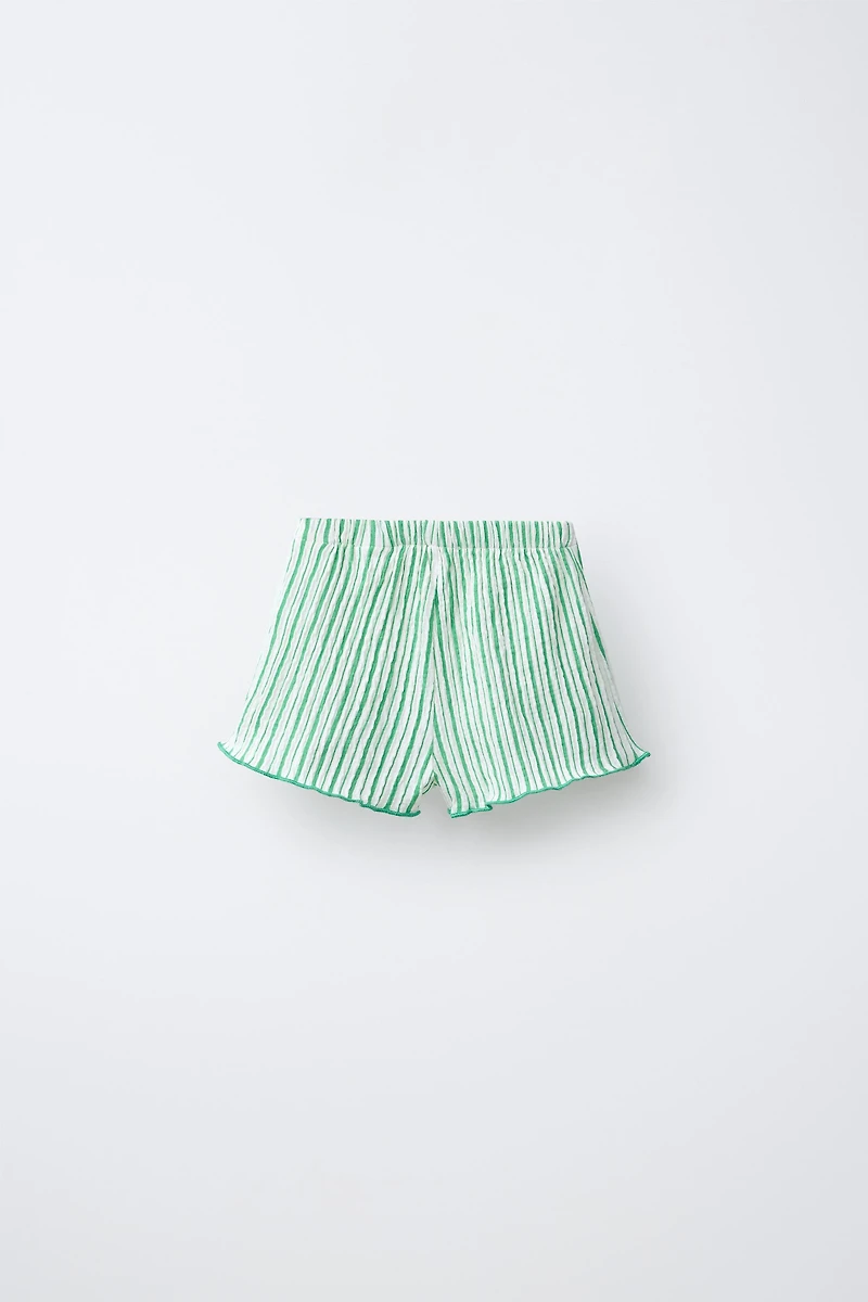 TEXTURED STRIPED SHORTS