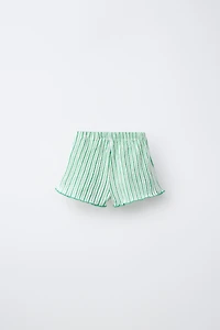 TEXTURED STRIPED SHORTS